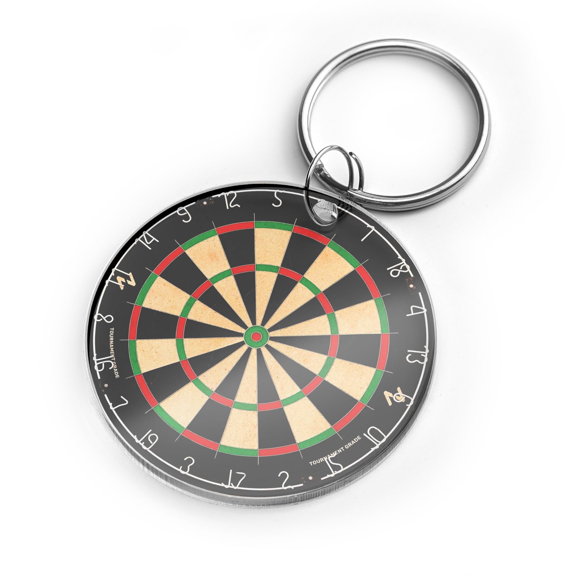 A1 Graphics Ltd Dartboard Keyring – Acrylic Sports Keychain, Gift for Darts Players & Pub Fans