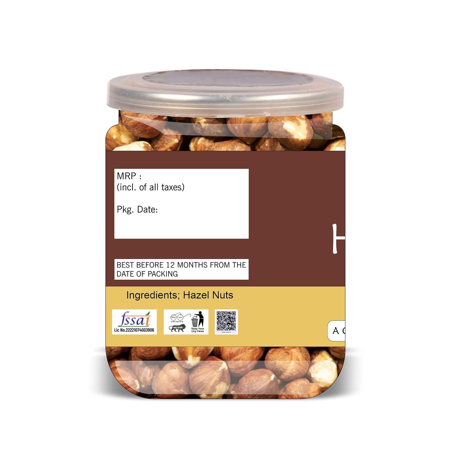 NATURE CONNECT Hazelnuts 500 Gram Airtight Container