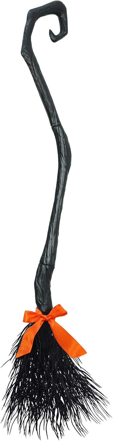 JOYIN 54.5'' Witch Broom with Ribbons for Halloween Women's Wicked Witches Broomstick, Halloween Decorations