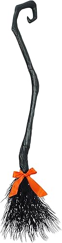 Joyin - Escoba de bruja con lazos para niños, adultos, Halloween, mujeres, brujas, escoba, fiestas de disfraces, accesorios de cabina de fotos,