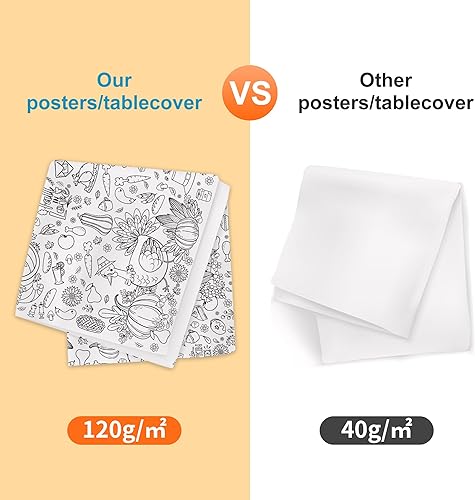 Miniatura 6 de OHOME Póster gigante para colorear de Acción de Gracias, manualidades de Acción de Gracias para niños, 30 x 72 pulgadas, pancarta gigante para