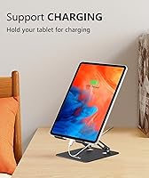 Vista 4 de Tablet Stand Holder for Desk, Adjustable Desktop Tablet Holder, Foldable Aluminum Tablet Mount for iPad pro 12.9, iPad Air Mini, Samsung Galaxy Tabs