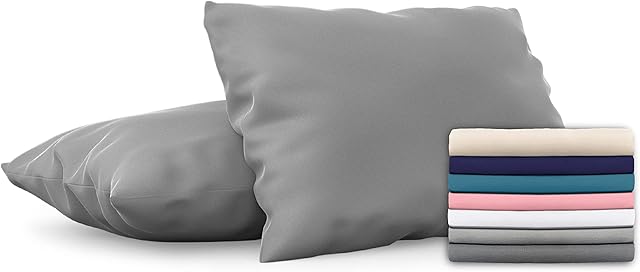 Dreamzie Poszewka na poduszkę 50 x 70 Zestaw 2 sztuk z mikrofibry z certyfikatem Oeko-Tex, miękka i szczotkowana poszewka na poduszkę, w dotyku skóra brzoskwiniowa - antracytowa