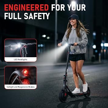 Electric Scooter for Adult, 500W Peak Motor Up 19/23 MPH and 20 MPH