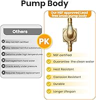 Vista 6 de Smart Instant Hot Water Recirculating Pump System NSF/ANSI 61 & 372 for Tanked, Tankless Water Heater 3 speed Bulit-in Thermostat Recirculating Pump