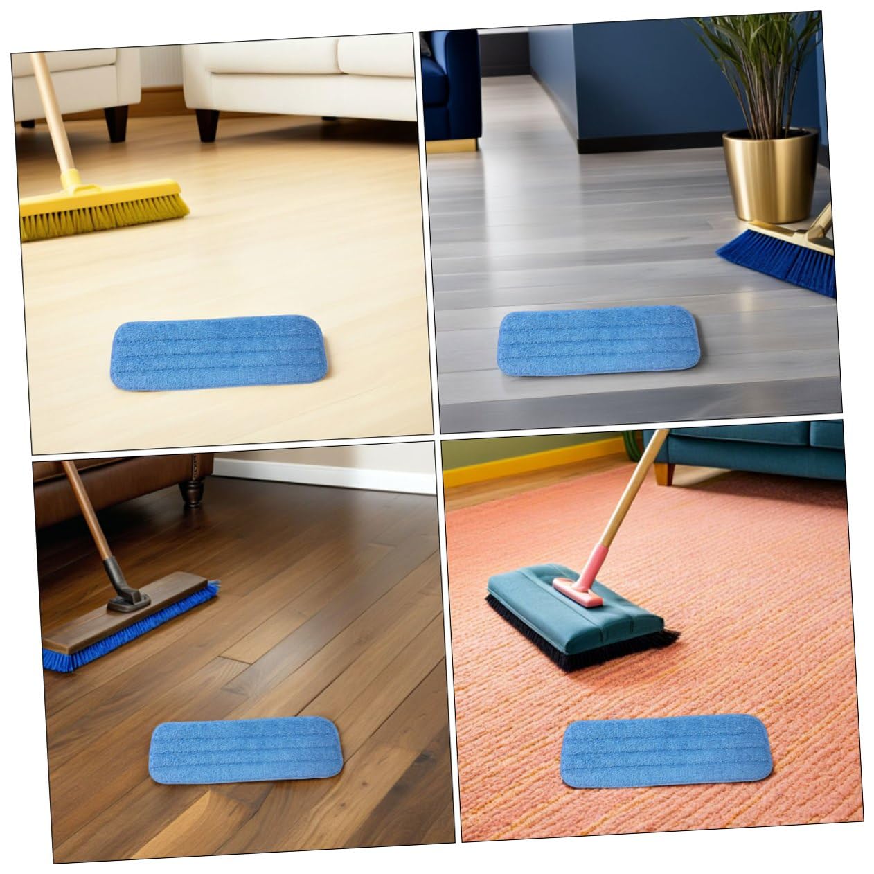 10 pezzi Panni Microfibra Ricambio per Mop Spruzzino Lavapavimenti Lavabili e Riutilizzabili per Pulizia Pavimenti Duri Adatti Piastrelle e Laminato