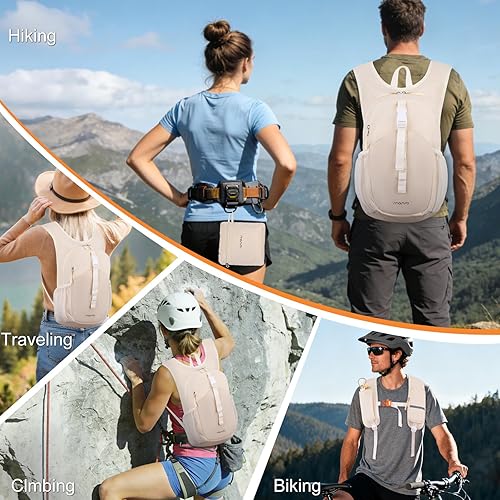 Miniatura 6 de MOSISO Mochila pequeña de senderismo de 10 L para mujeres y hombres, mochila plegable e informal ligera con bolsillo frontal de acceso rápido para