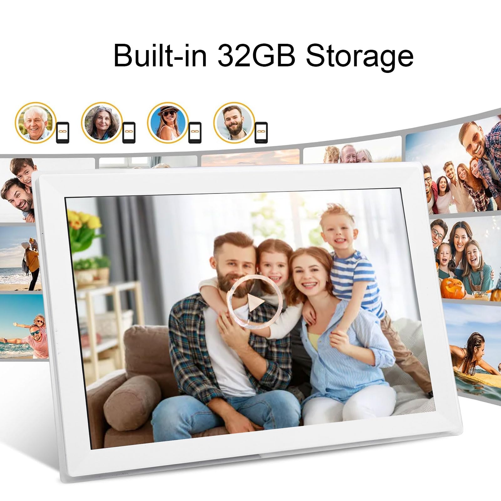 Amazon | デジタル額縁、15インチのHDタッチスクリーン画像フレーム