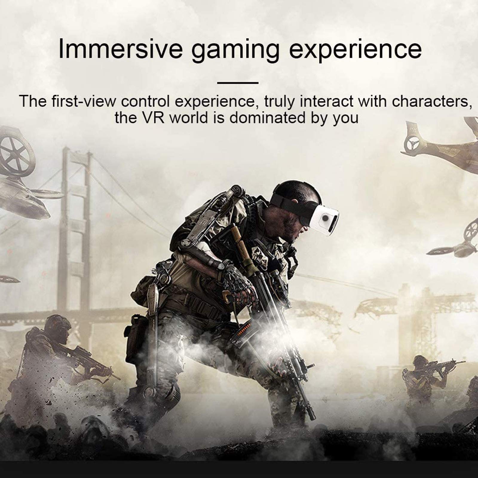Occhiali VR 3D, Realtà Virtuale VR Occhiali con Controller Bluetooth, Realtà Virtuale Visore Compatibile con per Film e Giochi 3D, Adatto per Smartphone 4,7-6,0 Pollici