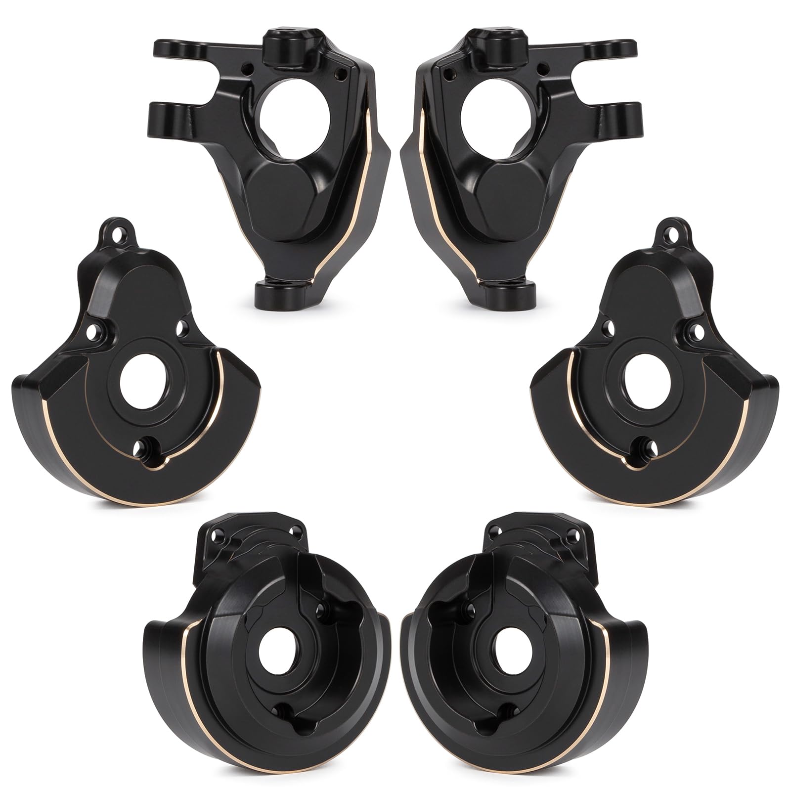 Brass Low Offset Heavy F10 Portal Knuckle Weights Front and Rear Portal Cover for Vanquish 1/10 VRD Rock Crawler VS4-10 Phoenix (3 Piece Set A)