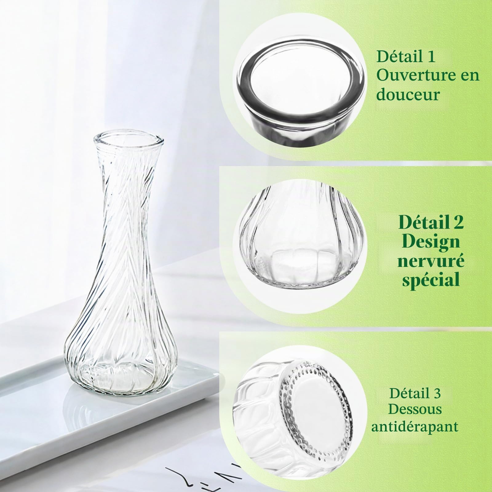 Hewory Petit Vase Deco Table - 12 Soliflore en Verre Petit Vase en Verre Transparent pour Centre De Table - Vases Decoratifs pour Decoration Mariage Anniversaire Home Salon Parti