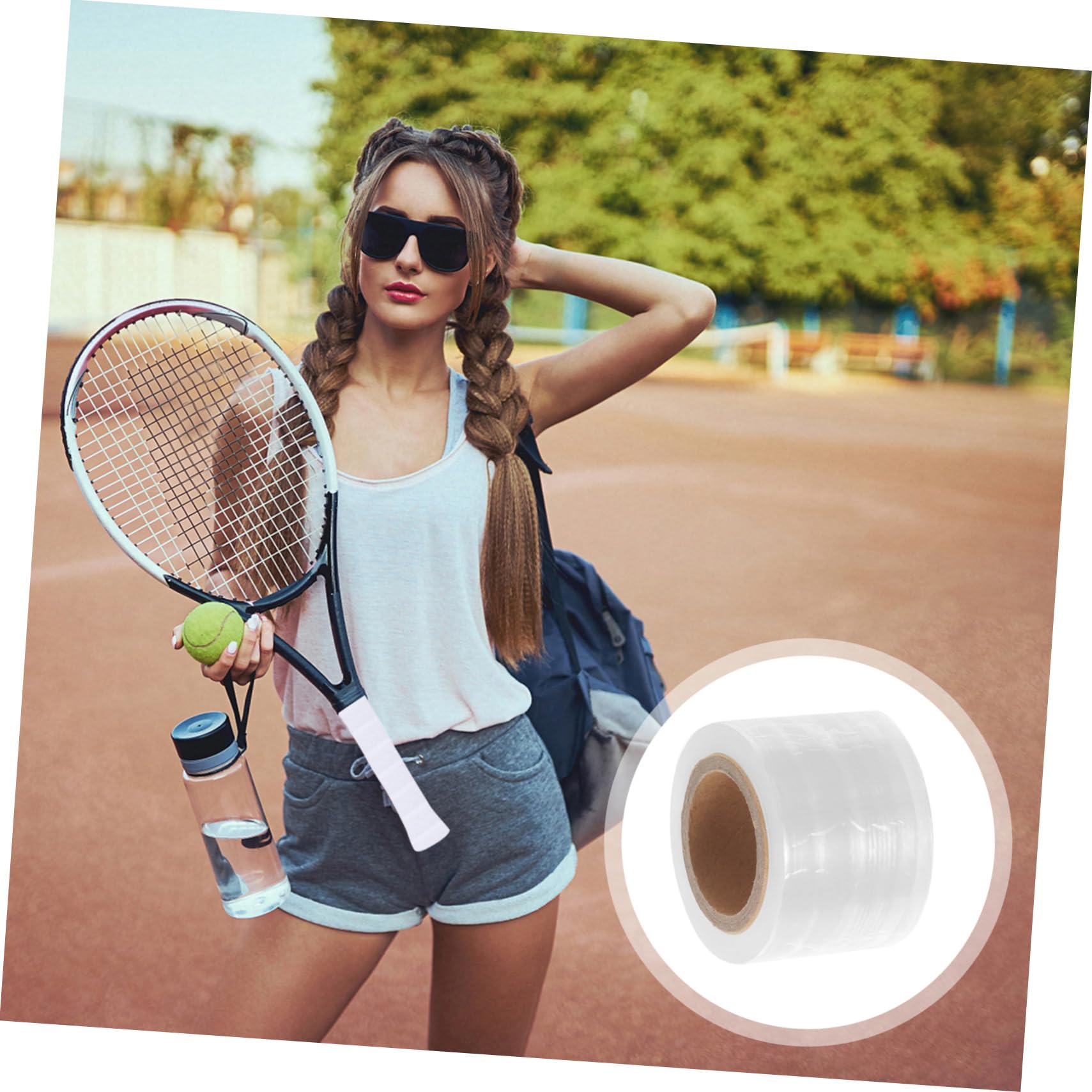 Hemoton 1Roll Racket Sweatband Grip Tape Skid Overgrip for Badminton Tennis Rackets Long Comfortable Handle Wrap Excellent Sweat Absorption for Enhanced Performance