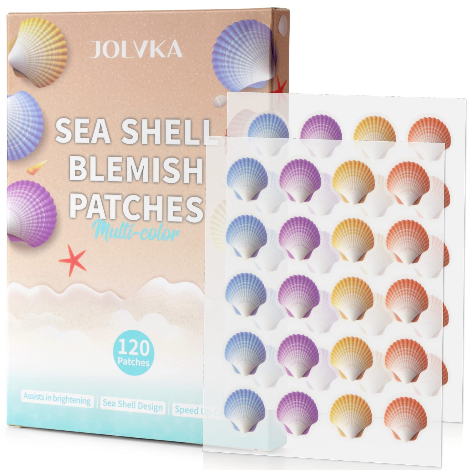 JOLVKA Hydrokolloid Akne-Patches In Sternform – 120 Stück Für Schnelle Pickelheilung über Nacht