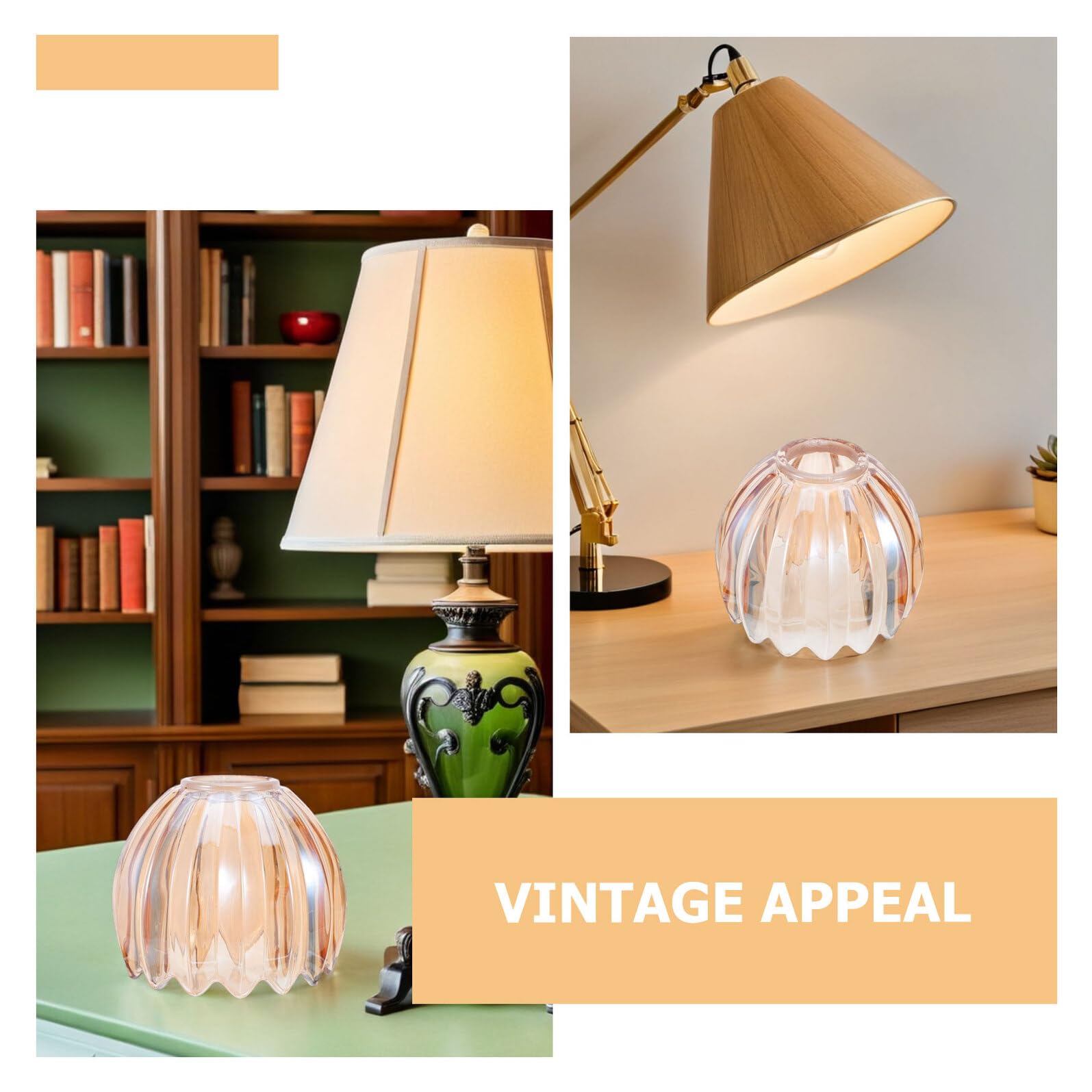 Toyvian Abat-jour en Verre Tulipe 2 Pièces, Remplacement pour Lustre et Lampe sur Pied, Installation Facile, Éclairage D’ambiance, Chambre