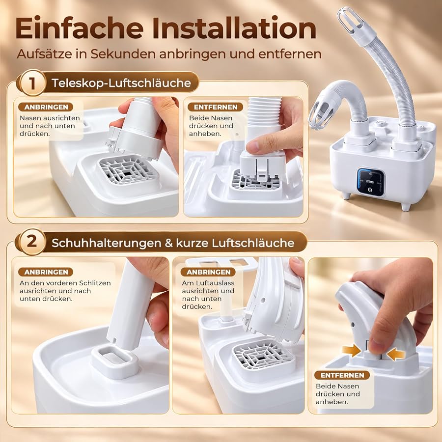 Humidraf Schuhtrockner Elektrisch, 250W Schnelltrocknung, Stiefeltrockner mit LED, für Sportschuhe und Stiefel, Weiß, Bild 7