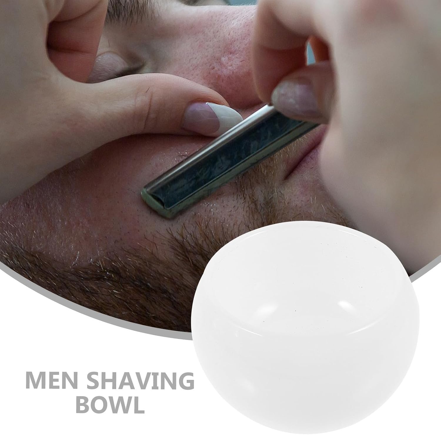 Men’s Shaving Soap Bowl Glass Foaming Container Small Decorative Natural Soap Bowl for Barber Shave Kit and Facial Grooming
