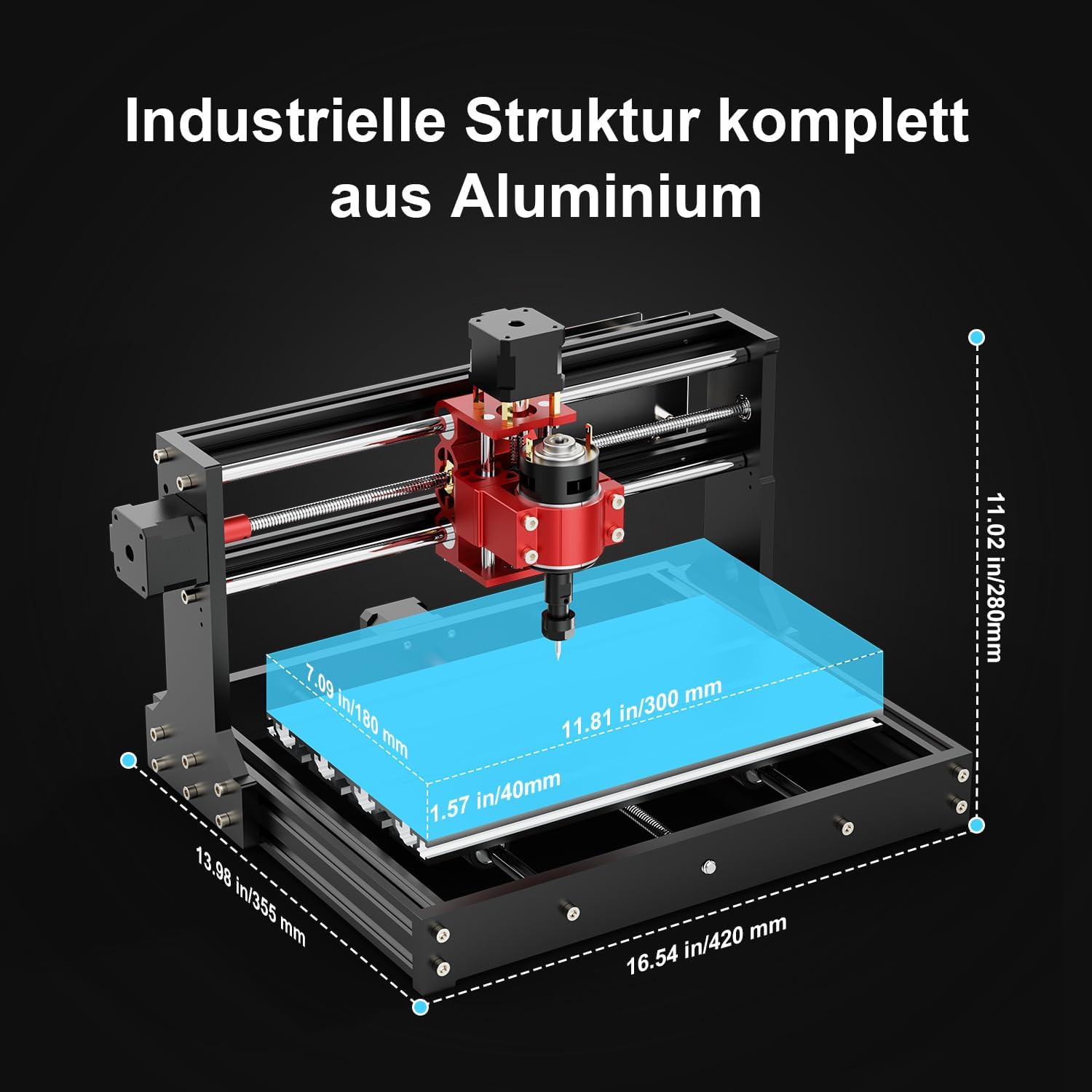Twotrees TTC 3018 Pro CNC Fräsmaschine, 3-Achsen Ganzmetall Fräsmaschine | 300x180x40mm Arbeitsbereich Desktop Graviermaschine für Holz/Acryl/MDF/PCB, GRBL-Gesteuert, DIY Holzschnitzen, Fräsen