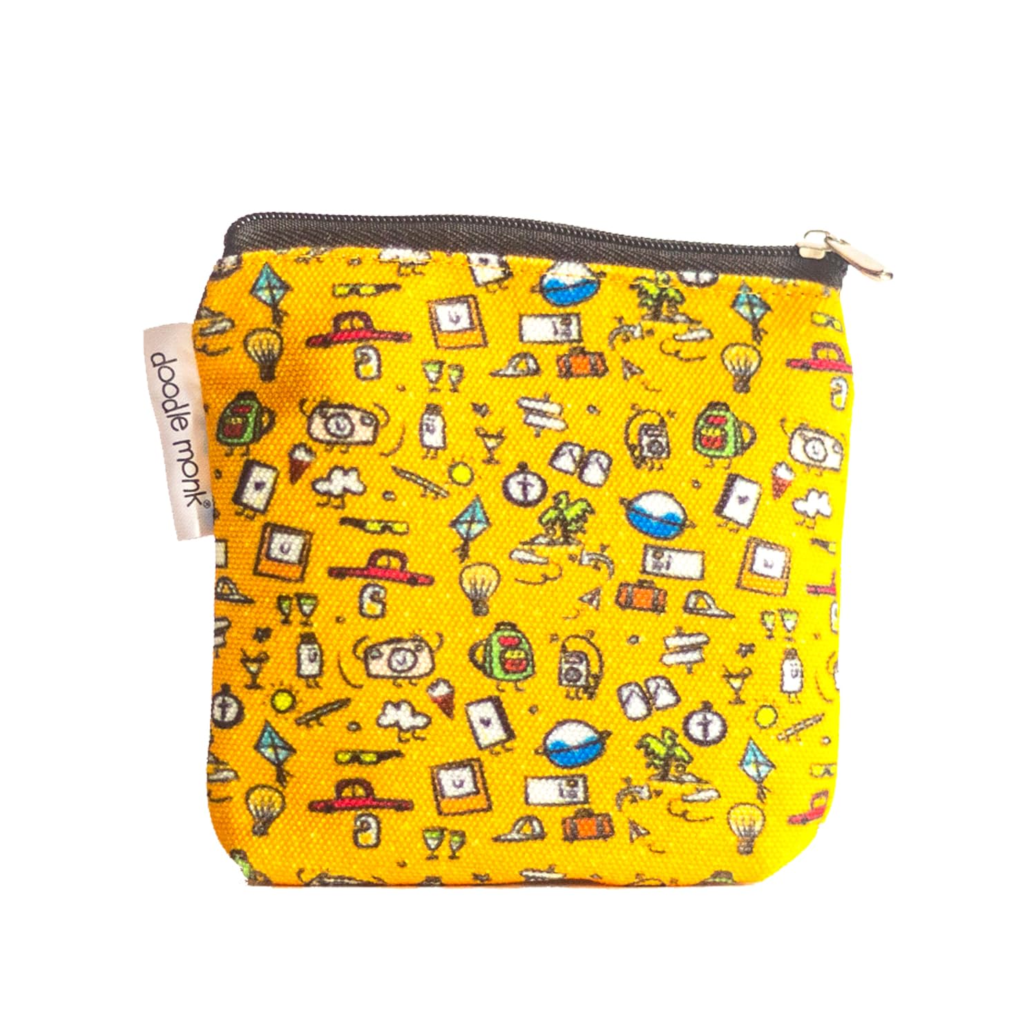 doodle monk Wanderlust Mini Pouches | Purse for Girls/Women | Mini Wallet for Coin, Cards, Cash-picture-14