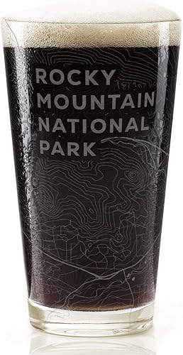 Vista 9 de BRECKENRIDGE COLORADO Engraved Pint Glass Great Ski Resort Mountain Topography Map Gift Idea!