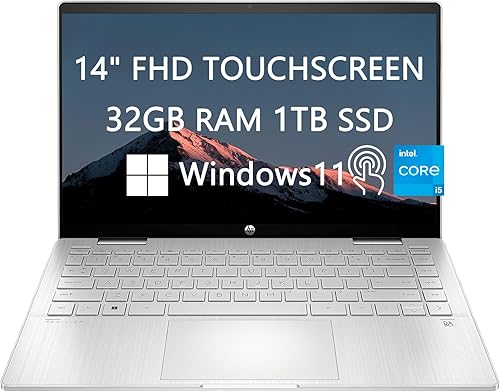 HP LIONEYE - Portátil con pantalla táctil FHD Pavilion x360 de 14 pulgadas, procesador Intel Core i5-1235U, 32 GB de RAM, SSD de 1 TB, cámara web,