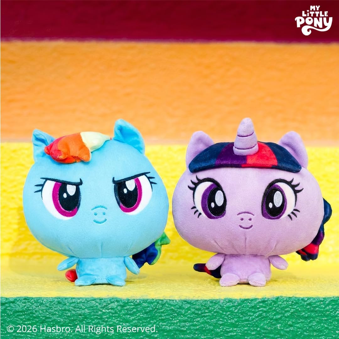 TeeTurtle Cloudheads Rainbow Dash Plush - 5-Inch Official My Little Pony Stuffed Animal with Embroidered Details - Soft Cuddly Plush Toys for Kids, Teens, and Adults