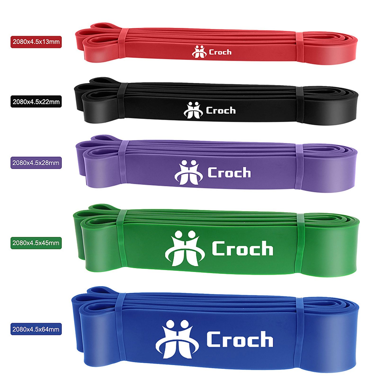 Bandres Élastiques Fitness Croch - Latex Naturel Pour Musculation, Yoga, Étirement