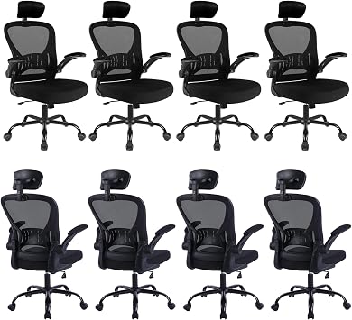8 Pack Office Chair Ergonomic Desk Chair Comfort Adjustable Height with Wheels,Lumbar Support Mesh Swivel Computer Home Office Chair,Conference Room Chairs
