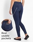 No Nonsense Womens Classic Indigo Denim Jean Leggings