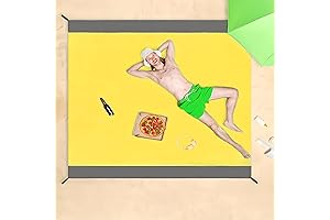 Yellow Picnic Blanket, 79"X 82" Oversized Sandproof Waterproof Picnic Blanket
