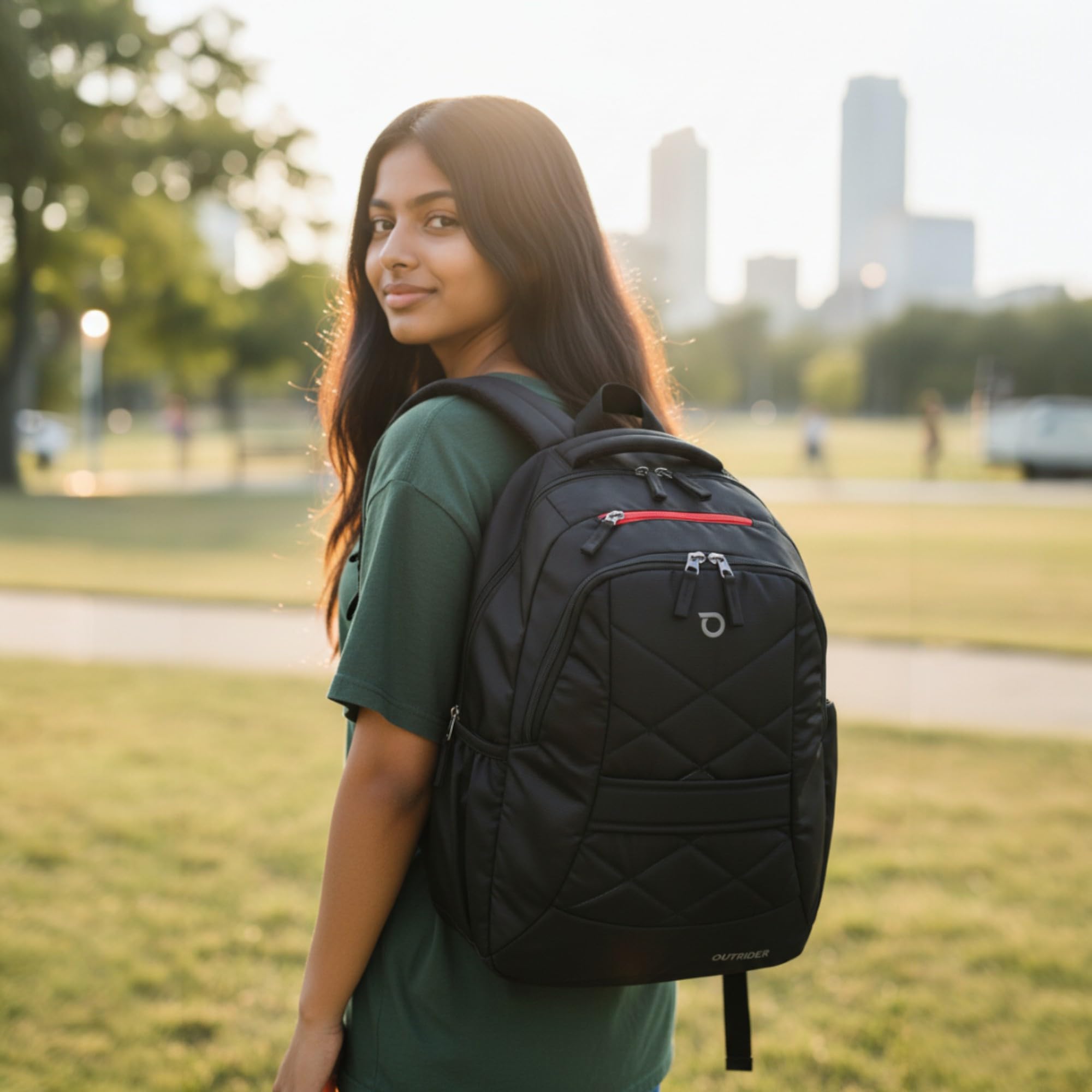 Outrider Jumbo 30 Liters Black Laptop Office Travel Backpack For Men And Women, Boys And Girls