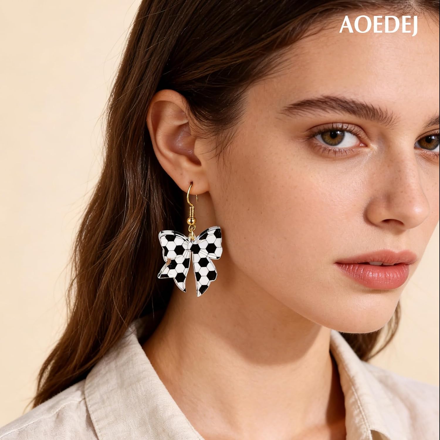Aoedej 4 Pairs Soccer Studs Earrings Football Earring Alloy Soccer Jewelry Set for Women Men Player Fan Gifts Piercing Jewelry