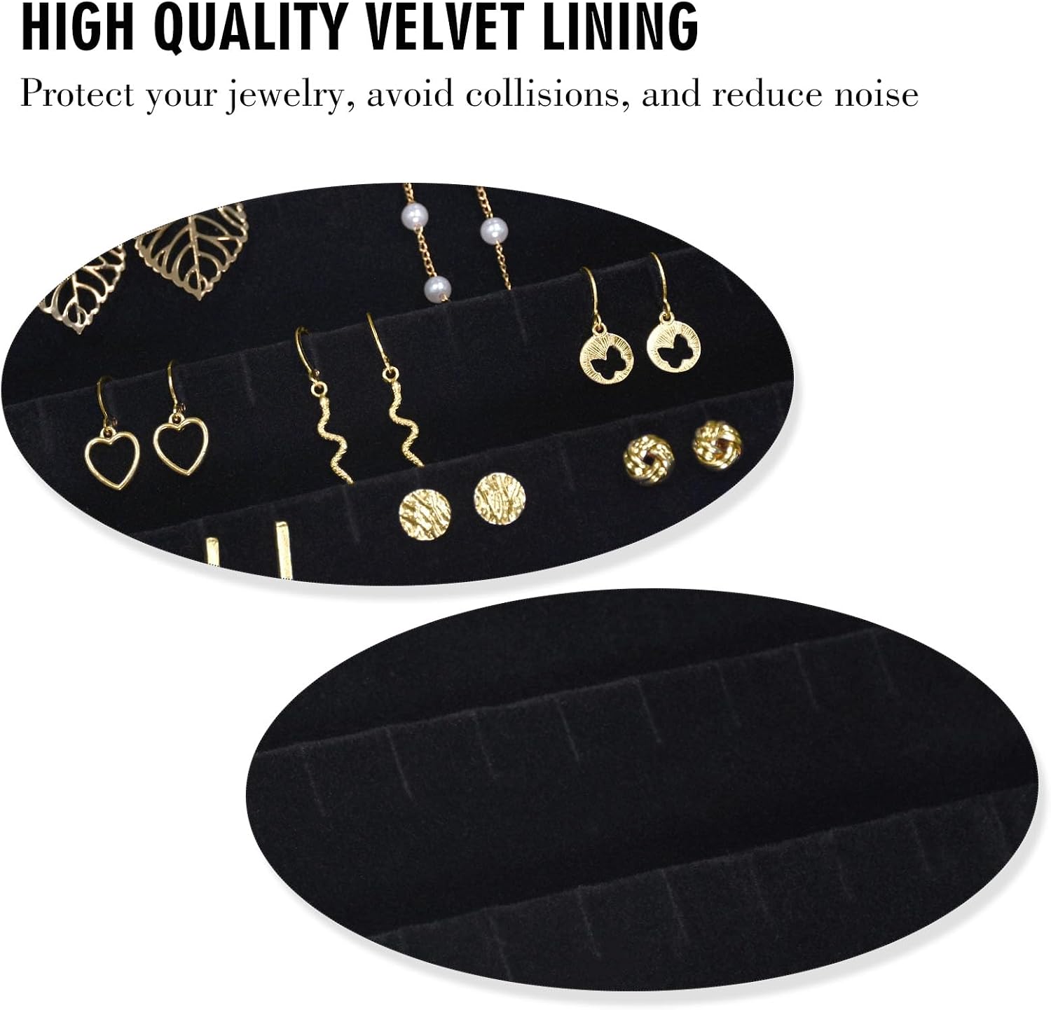 55 Slots Earring Organizer,Velvet Jewelry Tray with Clear Lid image 2