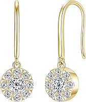 AINUOSHI 1CT Moissanite Drop Dangle Earrings Women, 925 Sterling Silver Hypoallergenic French Wire Wedding Bridesmaid Gift
