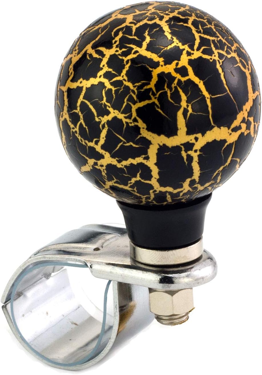 Car Handle Knob Steering Wheel Suicide Spinner, Thunder Ball Shape Car Power Grip Knobs Fit Most Manual Automatic Vehicles, Black