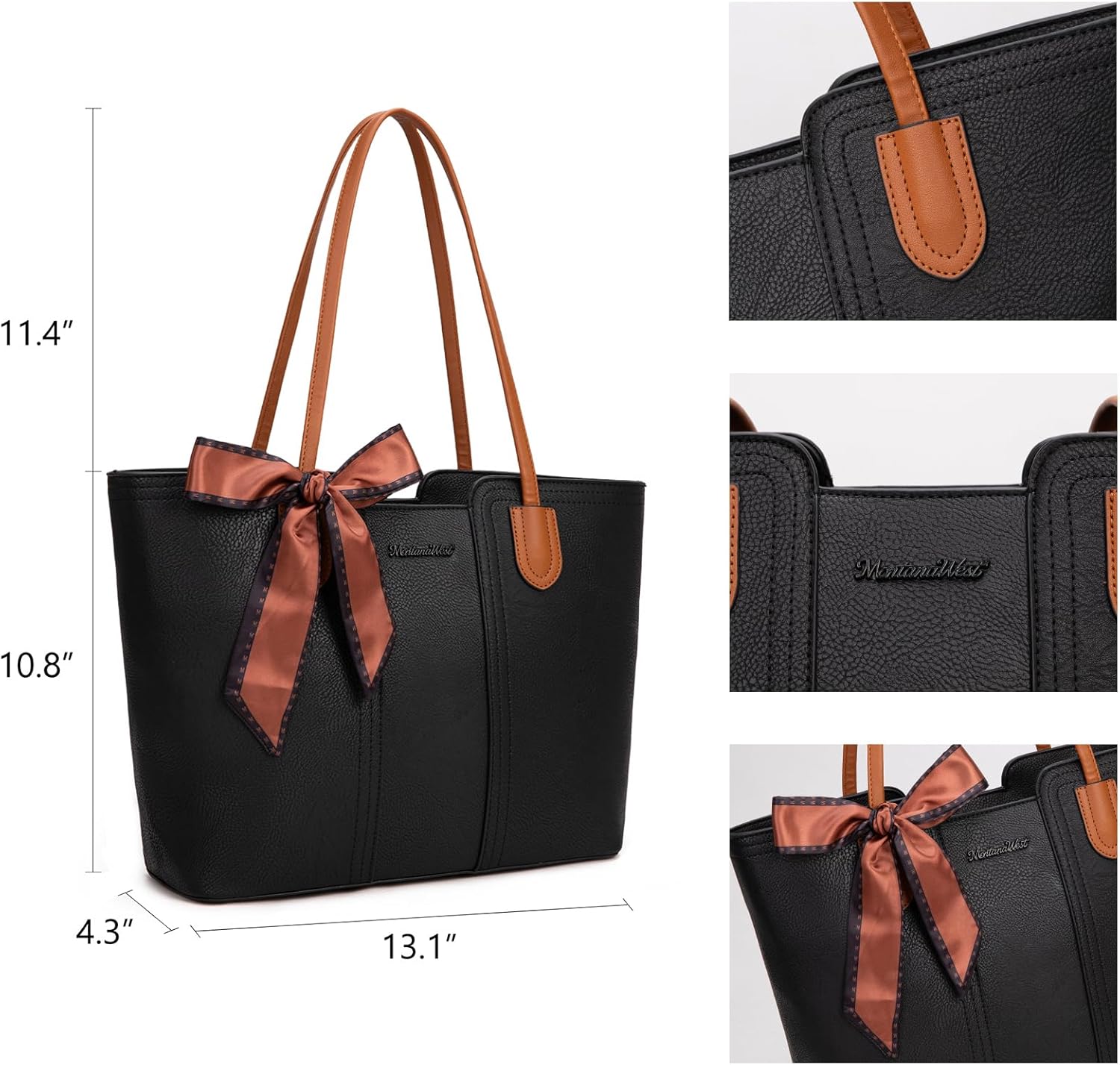 Montana West Tote Bags for Women Medium Top Handle Satchel Purses - Image 4