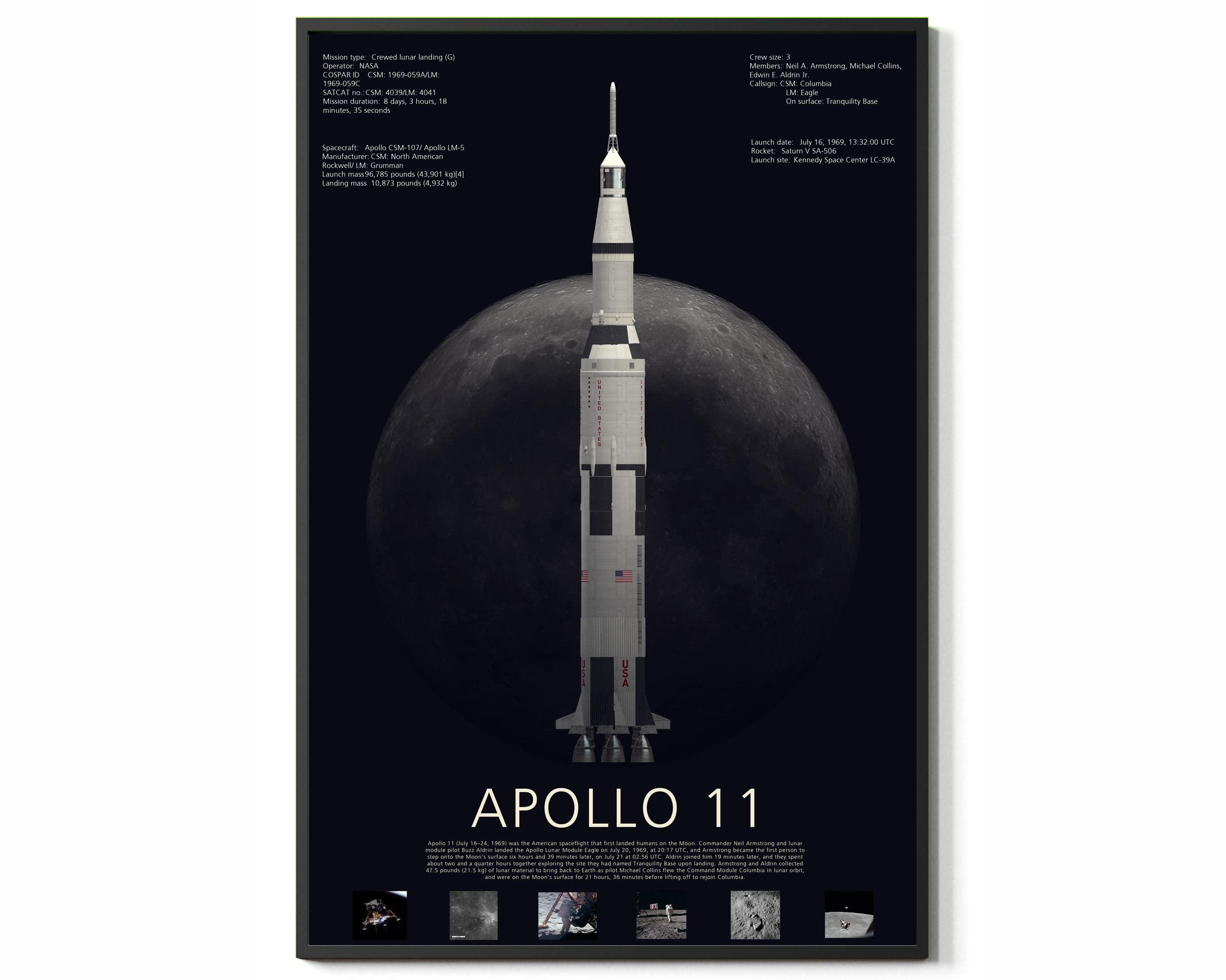 FESOGO Apolloo Rocket Launched Saturn 11 Spacecraft Painting Minimalist Science Wall Art Space Travel Artwork Aesthetic Aircraft Art Prints Astronomy Decor For Home Studio Office Poster UNFRAMED