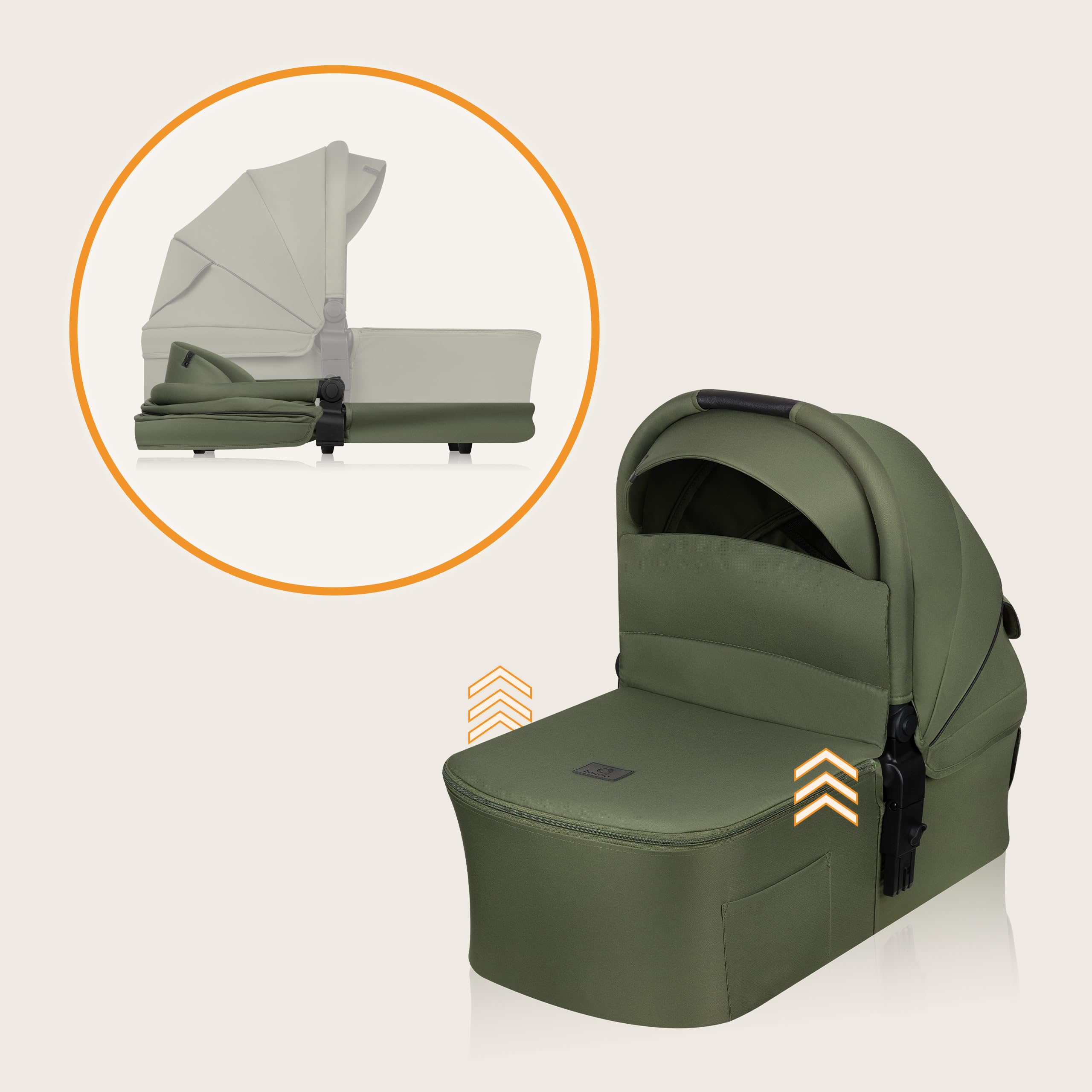LIONELO AMBER PLUS 3 en 1 Carrito de bebe Multifuncional de 0 a 4 años hasta 22 kg con Capazo XL, Silla de coche hasta 13 kg, Respaldo Ajustable, Ruedas Grandes Todoterreno 360o Capota XXL