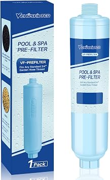 Garden Hose Filter for Filling Hot Tub, Pool, Spa, Greatly Reduces Sediment, Chlorine, Heavy Metals and Odors, Standard 3/4" Garden Hose Thread 1 pack