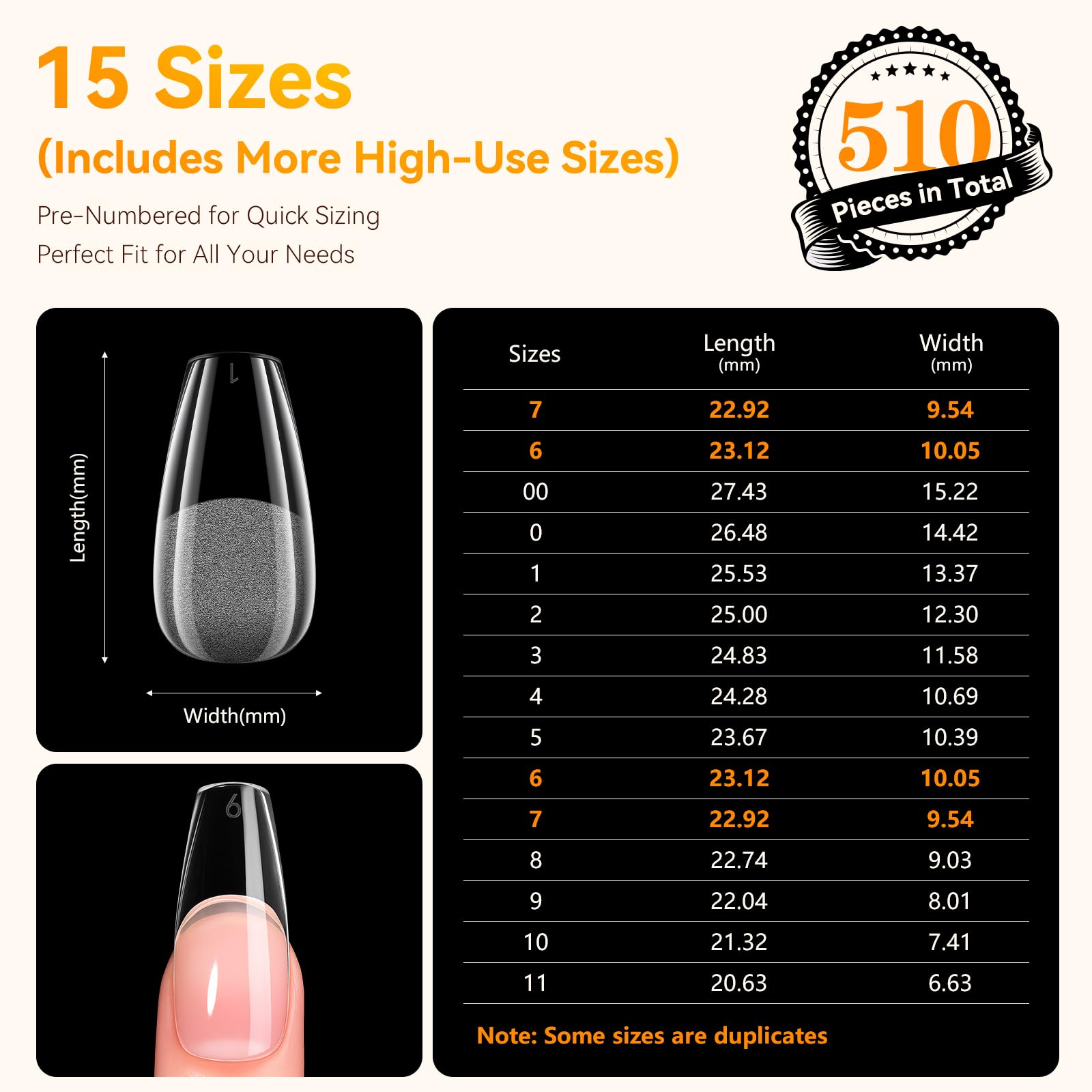 Makartt Medium Ballerina Nail Tips for Gel Extensions 510pcs Half Matte Soft Gel, Pre-Buffed, No File Needed - Image 3