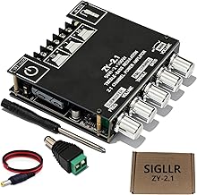 Bluetooth 5.1 Audio Amplifier Board,200W HiFi 2.1 Channel Mini Subwoofer Power Amp Module with Treble & Bass Control with AUX Input,Audio Amp Board for Home DIY Wireles Speaker(With Power Cord)
