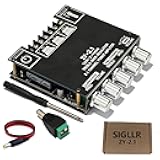 SIGLLR Bluetooth 5.1 Audio Amplifier Board,200W HiFi 2.1 Channel Mini Subwoofer Power Amp Module with Treble & Bass Control with AUX Input,Audio Amp Board for Home DIY Wireles Speaker(With Power Cord)