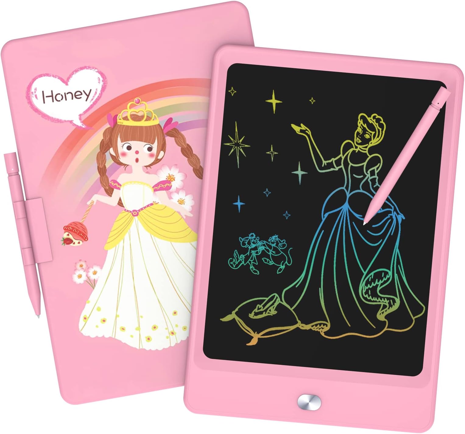 TEKFUNLCD Writing Tablet for Kids, 8.5in Doodle Board, Mess Free, Save Paper, Road Trip Must Haves Drawing Pad for Kids, Car Trip Educational Toys Birthday Gift for 3 4 5 6 7 Girls Boys - Princess