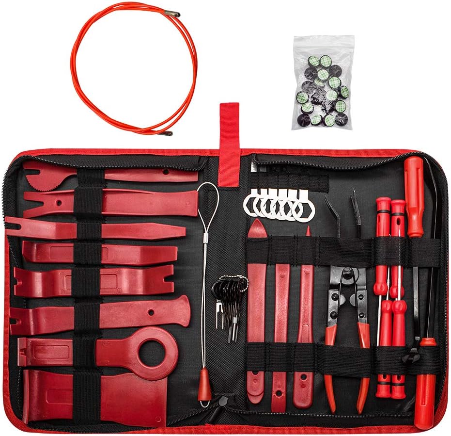 BeiLan 59pcs Car Trim Removal Tool Kit, Auto Door Audio Radio Panel Repair Modification Removal Tool for Dash Center Console Installation and Remover and Terminal Removal Tools with Bag