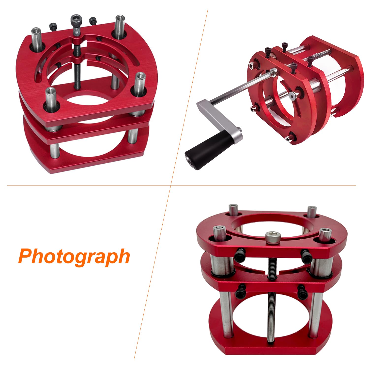 Elevador de Fresadora para Madera, Herramienta de Elevador para Diámetro de Fresadora de 64-66 mm, Elevación Máxima 51 mm, para Trabajos en Madera, Elevar Fresadora (rojo)