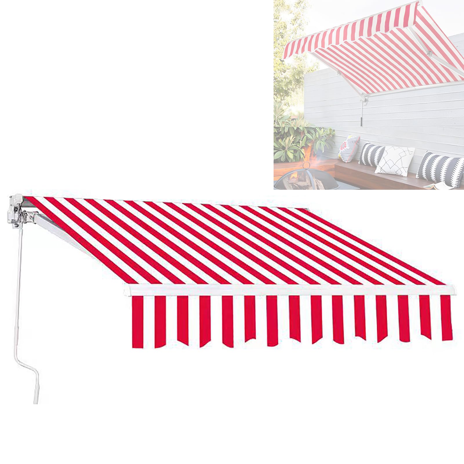 Wysuwana ręczna markiza do samodzielnego wykonania, 2 x 1,5 m, 2,5 x 2 m, 3 x 2,5 m, składana markiza z korbą ręczną, aluminiowa osłona przeciwsłoneczna, osłona przeciwsłoneczna z okuciami, do okien