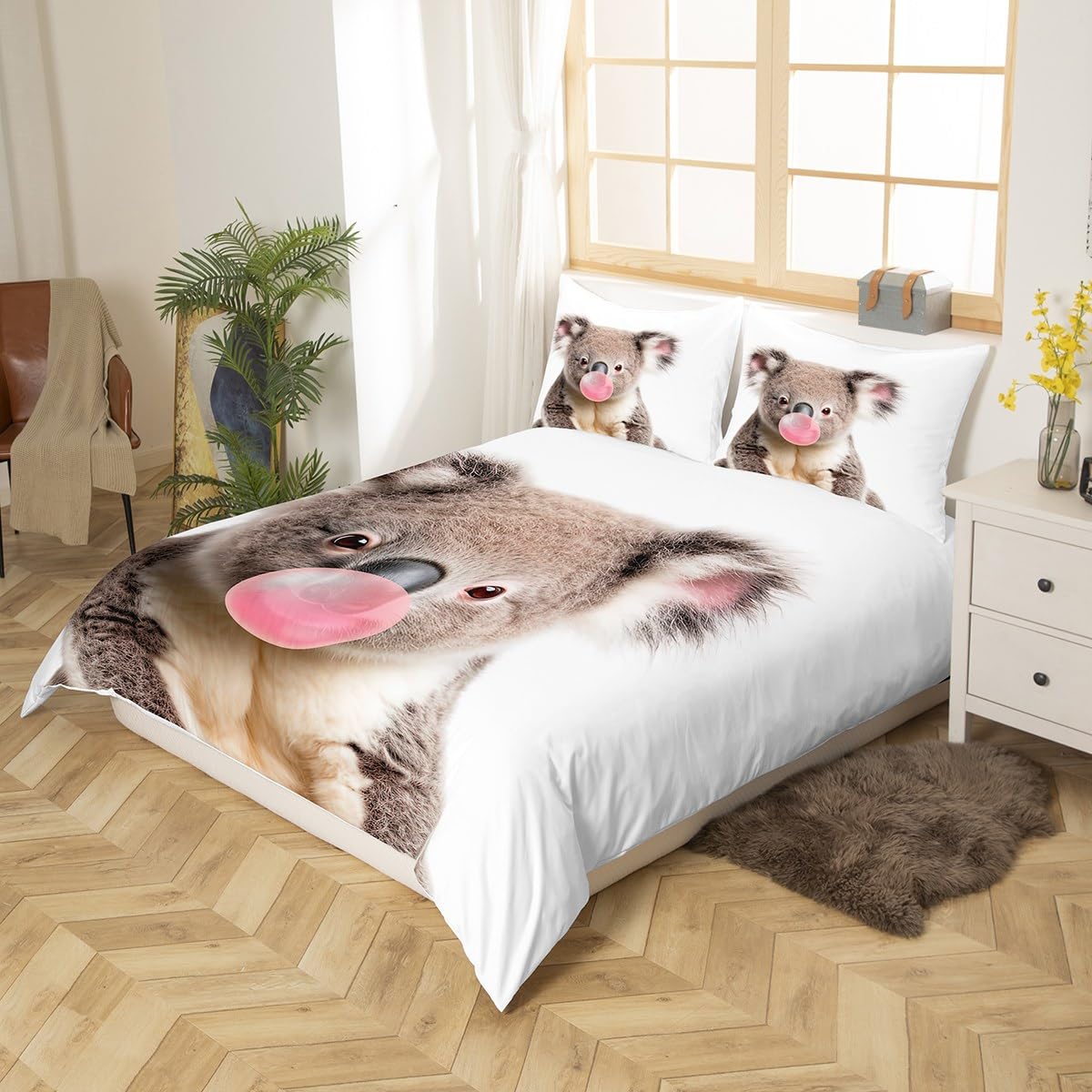 Brushed Cotton Winter Animals Duvet Cover Reversible W/ Pillow Cases King Size 264833 - View #6