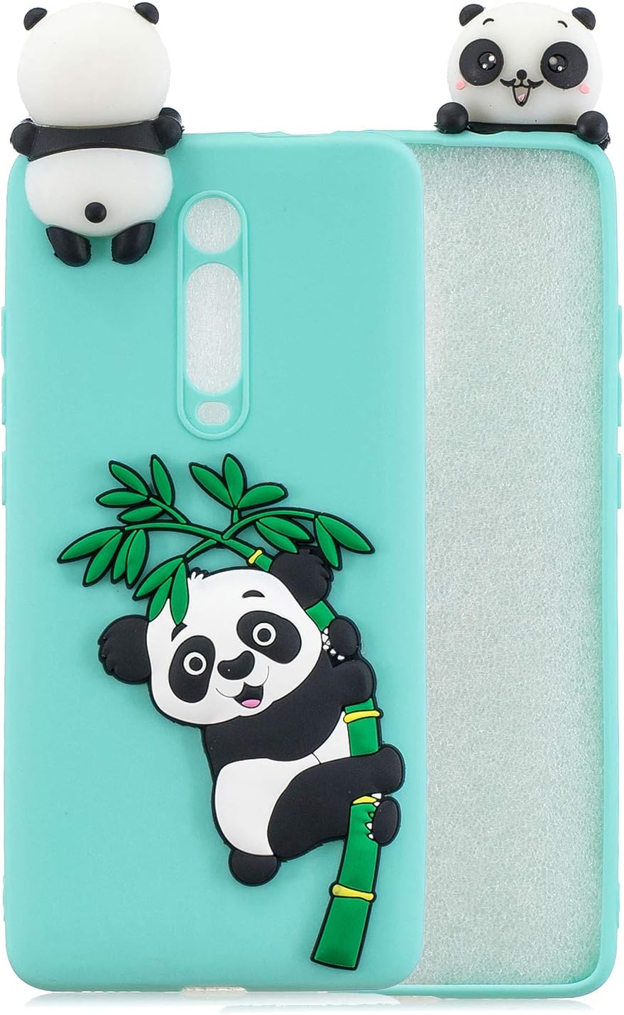 Leton-IT Funda para Xiaomi Mi 9T, Carcasa Xiaomi Mi 9T / Redmi K20 3D Silicona Verde Suave Flexible Ultra Delgado TPU Gel Tapa Goma Cubierta Antigolpes Protectora Casa Panda Verde