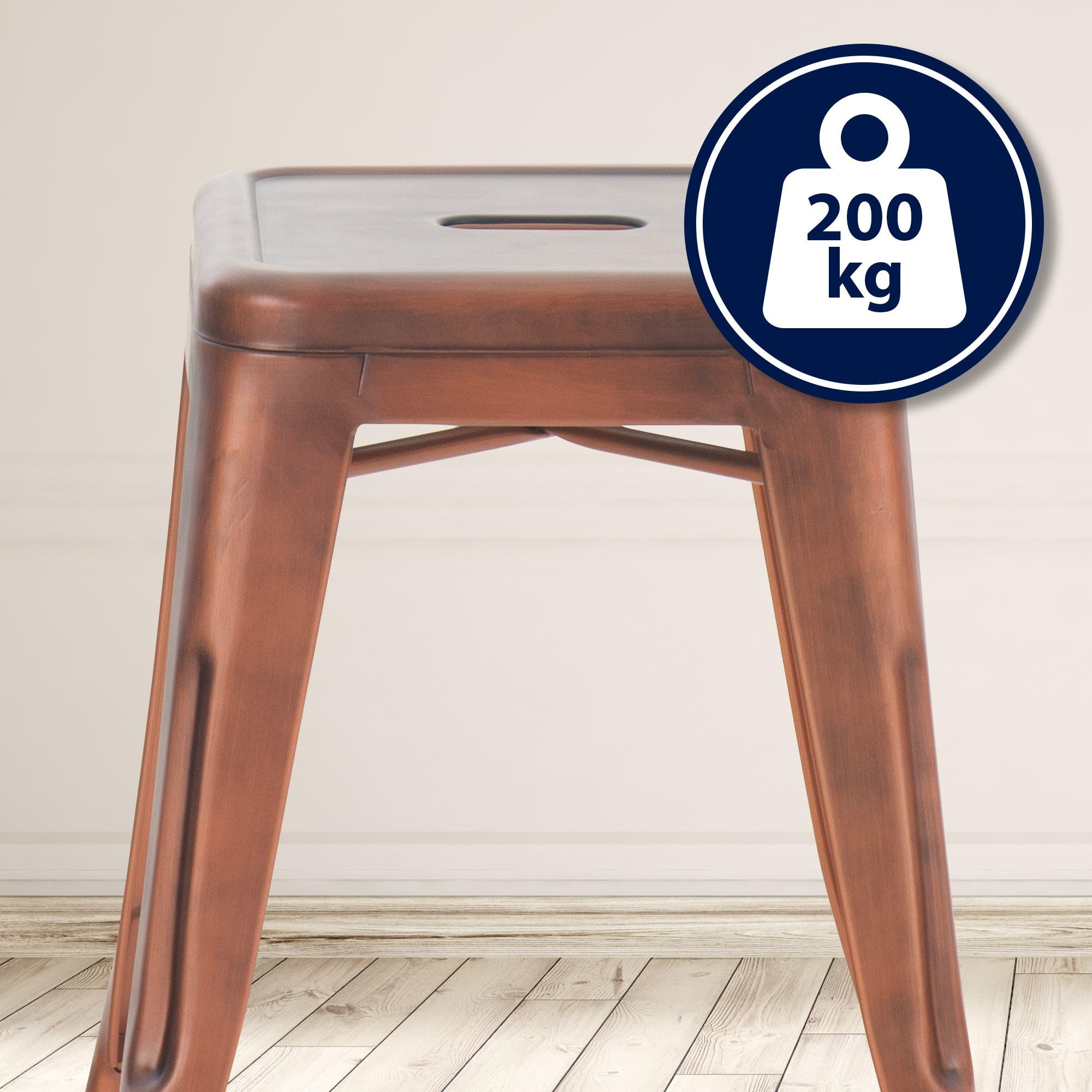 Tabouret métallique empilable CLP Armin 200 kg Cuivre