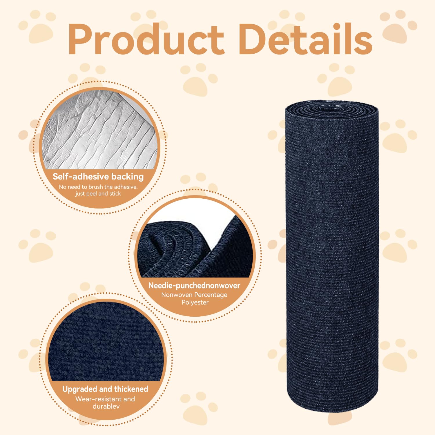 Protezione Divano Graffi Gatto, Tappeto Tiragraffi per Gatti Autoadesivo 100x30cm, Riutilizzabile e Tagliabile, Ideale per Divani, Mobili e Pareti, Tiragraffi divano, Sisal e Moquette (blu)