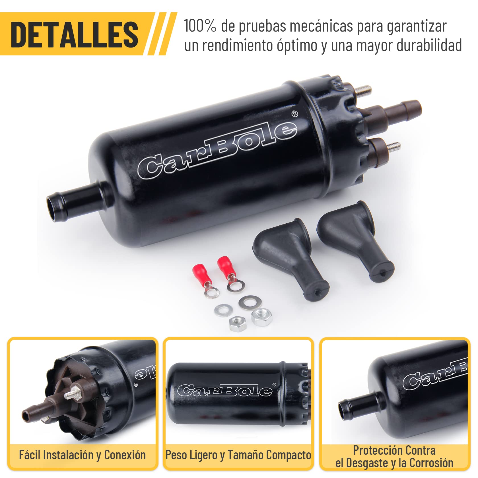 CarBole - Bomba de combustible en línea externa Bomba de combustible eléctrica de alta presión de hasta 125 psi, recambio para la 0580464070, universal